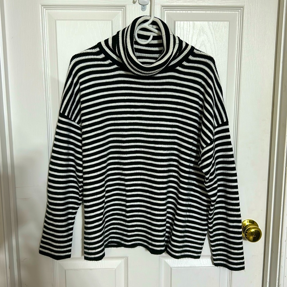 Black and white striped sweater